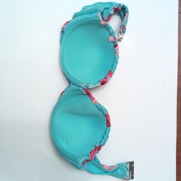 Blue floral bikini top and bottom size s - Picture 4 of 5